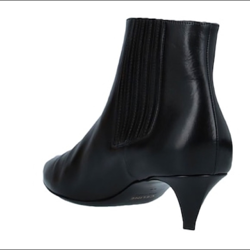 CELINE SHARP BLACK BOOTIES. - Picture 4 of 4